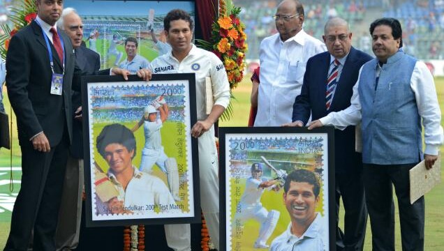 Government releases postage stamps on Sachin Tendulkar