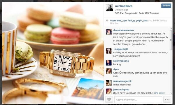 Instagram launches ads with Michael Kors’ first sponsored post