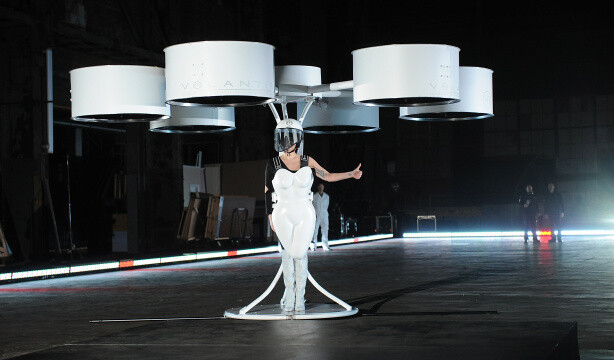 Lady Gaga reveals `flying dress` at album launch party