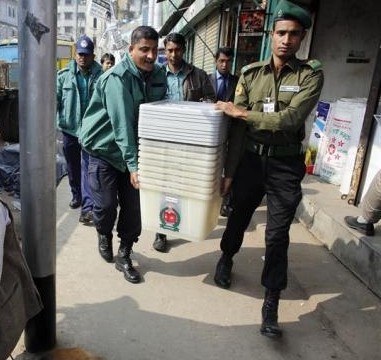 Dozens of polling stations ablaze on eve of disputed Bangladesh poll